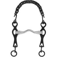 Produktbild von Hispano Hipica Portugiesisches Pferdegebiss mit Brücke aus Edelstahl Schwarz 13,5 cm