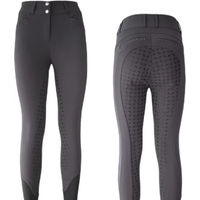 Produktbild von Hispano Hipica Reithose Dax Adhesion Plus Full Grip für Damen in Grau oder Schwarz Größe 42