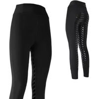 Produktbild von Hispano Hipica Reitleggings Noa Adhesion Plus Full Grip für Mädchen in Schwarz