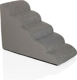 Produktbild von hjh LIVING Haustiertreppe PAWY STEP 5 aus Stoff für kleine Rassen und Senioren in Grau