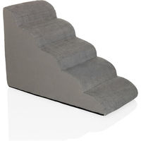Produktbild von hjh LIVING Haustiertreppe PAWY STEP 5 aus Stoff für kleine Rassen und Senioren in Grau