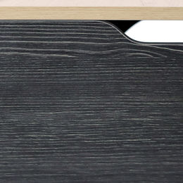hjh LIVING Katzenhaus Kitty Pawbox 2 Möbel-Toilette mit Katzenhöhle und Schublade aus Holz in Schwarz/Eiche – Bild 1 von 10