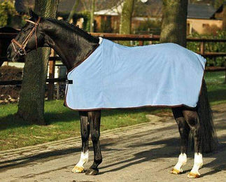 HKM 7901 Abschwitzdecke aus Polarfleece für Pferde in Schwarz Blau Gold 125 - 1 Stk. – Bild 1 von 3