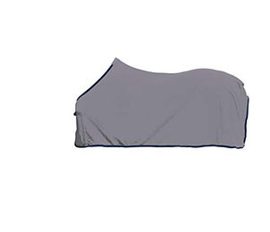 HKM Abschwitzdecke Alaska Fleece Hellgrau Dunkelblau Rückenlänge 155 cm - 1 Stk. – Bild 1 von 3