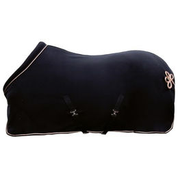 HKM Abschwitzdecke Glamour Style Fleece Schwarz/Rosegold 155 cm – Bild 1 von 2