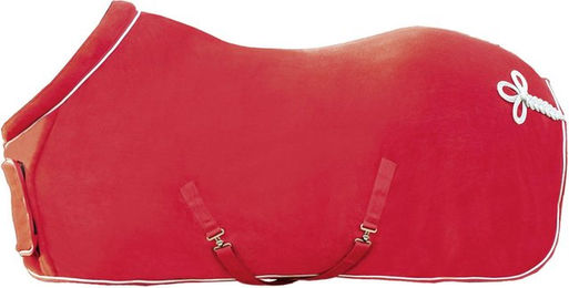 HKM Abschwitzdecke mit Kragen aus Fleece in Schwarz und Rot – Bild 1 von 3