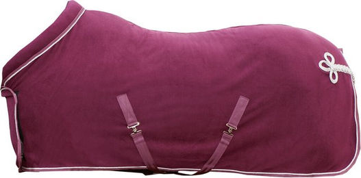 HKM Abschwitzdecke mit Kragen und Stickerei für Pferde Dunkelrot 135 cm – Bild 1 von 1