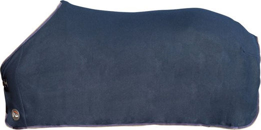 HKM Alaska Abschwitzdecke aus Fleece in Blau Rot Weiß mit einer Rückenlänge von 135 cm – Bild 1 von 5