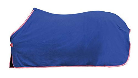 HKM Alaska Abschwitzdecke aus Fleece in Blau Rot Weiß mit einer Rückenlänge von 155 cm - 155 cm – Bild 1 von 5