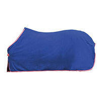Produktbild von HKM Alaska Abschwitzdecke aus Fleece in Blau Rot Weiß mit einer Rückenlänge von 155 cm - 155 cm
