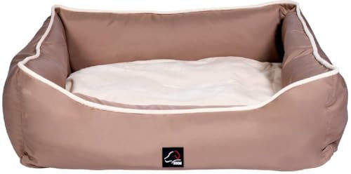 HKM Amitye Hundebett mit Fell-Kissenbezug in Taupe Größe L – Bild 1 von 2