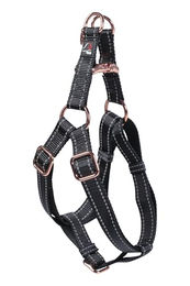 Produktbild von HKM ANAM Cara Hundegeschirr aus Polyester Schwarz/Rosegold Größe S