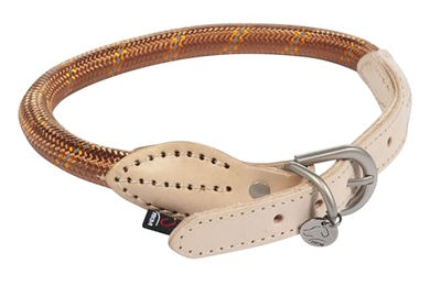 Produktbild von HKM ANAM Cara Hundehalsband aus Leder in Cognac Braun Größe S
