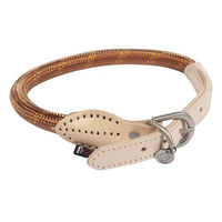 Produktbild von HKM ANAM Cara Hundehalsband aus Leder in Cognac Braun Größe S