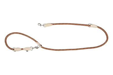 Produktbild von HKM ANAM Cara Hundetrainingsleine aus Leder in Cognac Braun Größe S - 200 cm