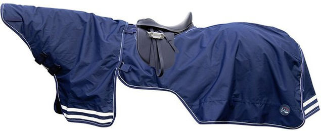 HKM Ausreitdecke aus Fleece mit abnehmbarem Halsteil in Blau – Bild 1 von 2