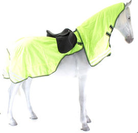 Produktbild von HKM Ausreitdecke aus Fleece mit abnehmbarem Halsteil Neon Gelb Größe 155