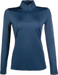 HKM Basic Reitshirt Damen langarm blau Größe L – Bild 1 von 2