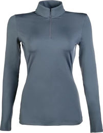 HKM Basic Reitshirt Damen Langarm Grau Blau XS – Bild 1 von 1
