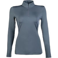 Produktbild von HKM Basic Reitshirt Damen Langarm Grau Blau XS