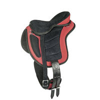 Produktbild von HKM Baumloser Shetty Sattel Rot Schwarz 12 Zoll
