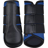 Produktbild von HKM Breath Hufglocken und Gamaschen Set aus 3D-Mesh für Pferde Royalblau Schwarz XL