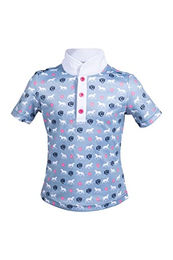 Produktbild von HKM Bria Poloshirt für Kinder in Rauchblau Größe 158/164