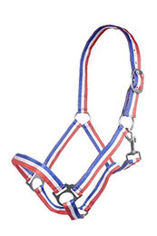HKM Budapest Stallhalfter für Warmblut in Rot Weiß Blau aus Nylon – Bild 1 von 1