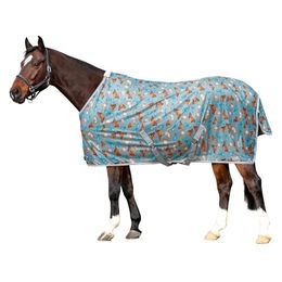 HKM Butterfly Fliegendecke für Pferde in Hellgrau mit Insektenschutz und Polsterung am Widerrist – Bild 1 von 3