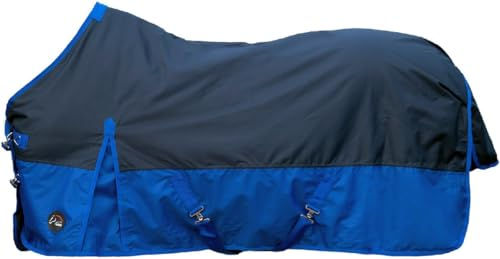 Produktbild von HKM Chester Weidedecke 600D mit glattem Futter Dunkelblau/Blau Größe 145
