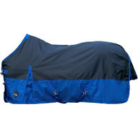 Produktbild von HKM Chester Weidedecke aus 600D Polyester mit glattem Futter Dunkelblau/Blau 155 cm
