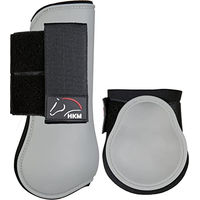 Produktbild von HKM Classic Gamaschen und Streichkappen Set 4er Set Beinschutz Grau für Warmblut
