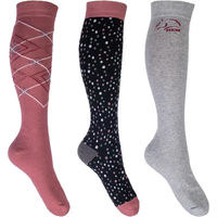 Produktbild von HKM Colorado Reitsocken Unisex Schwarz Größe 39/42 3er Pack