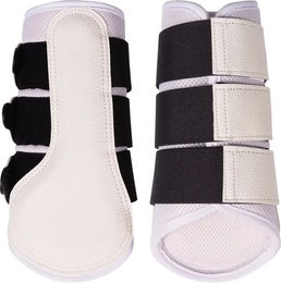 HKM Comfort Breath Gamaschen für Pferde aus Kunstleder Weiß Größe M – Bild 1 von 1