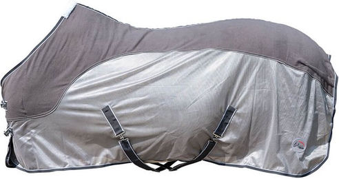 HKM Comfort Fliegendecke mit Fleece für Pferde Dunkelrot Schwarz 135 cm – Bild 1 von 2