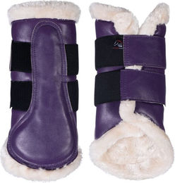 HKM Comfort Gamaschen aus Kunstleder Dunkellila Größe S – Bild 1 von 2