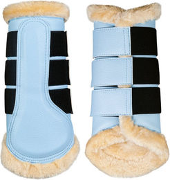 HKM Comfort Gamaschen Beinschutz Babyblau Größe M – Bild 1 von 1