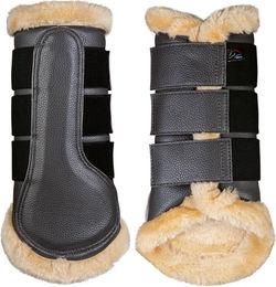 HKM Comfort Premium Dressurgamaschen für Pferde Dunkelgrau Größe M – Bild 1 von 3
