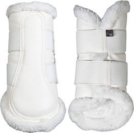 HKM Comfort Premium Fur Dressurgamaschen aus Kunstleder Weiß Größe M – Bild 1 von 1