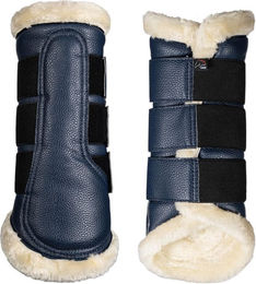 HKM Comfort Premium Fur Gamaschen aus Kunstleder Dunkelblau Größe L – Bild 1 von 2