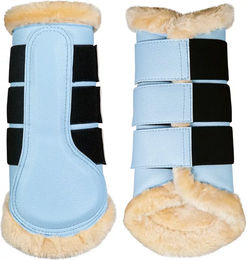 HKM Comfort Premium Fur Geschlossene Gamaschen für Pferde aus Kunstleder Blau XL – Bild 1 von 1
