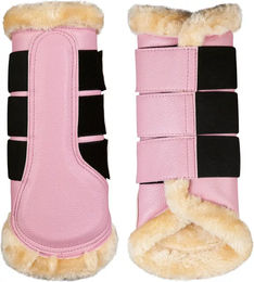 HKM Comfort Premium Fur Geschlossene Gamaschen für Pferde aus Kunstleder Rosa Größe L – Bild 1 von 1