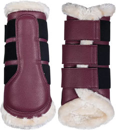HKM Comfort Premium Fur Geschlossene Gamaschen für Pferde Shetty Rot aus Kunstleder – Bild 1 von 1