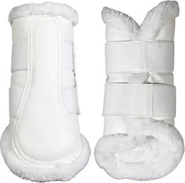 HKM Comfort Premium Fur Geschlossene Gamaschen für Shetty Pferde aus Kunstleder in Weiß – Bild 1 von 1