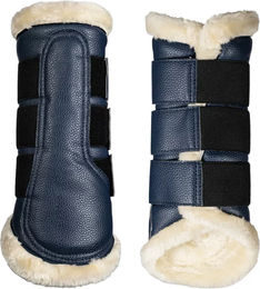 Produktbild von HKM Comfort Premium Fur Geschlossene Gamaschen für Shetty Pferde in Blau aus Kunstleder