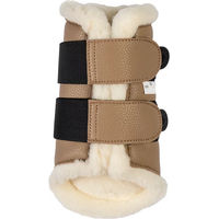 Produktbild von HKM Comfort Premium Fur II Gamaschen für Pferde aus Kunstleder in Braun und Beige Größe XS