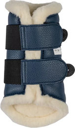 HKM Comfort Premium Fur II Geschlossene Gamaschen für Pferde aus Kunstleder Blau Größe M – Bild 1 von 1