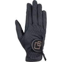 Produktbild von HKM Competition Reithandschuhe aus Leder für Damen in Schwarz/Rosa Größe XS