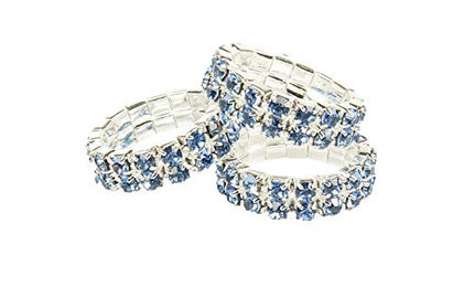 HKM Crystal Mähnengummis mit Strass Turnierzubehör Babyblau 20er Set – Bild 1 von 1