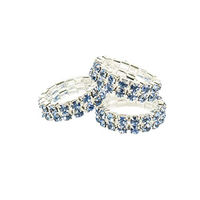 Produktbild von HKM Crystal Mähnengummis mit Strass Turnierzubehör Babyblau 20er Set